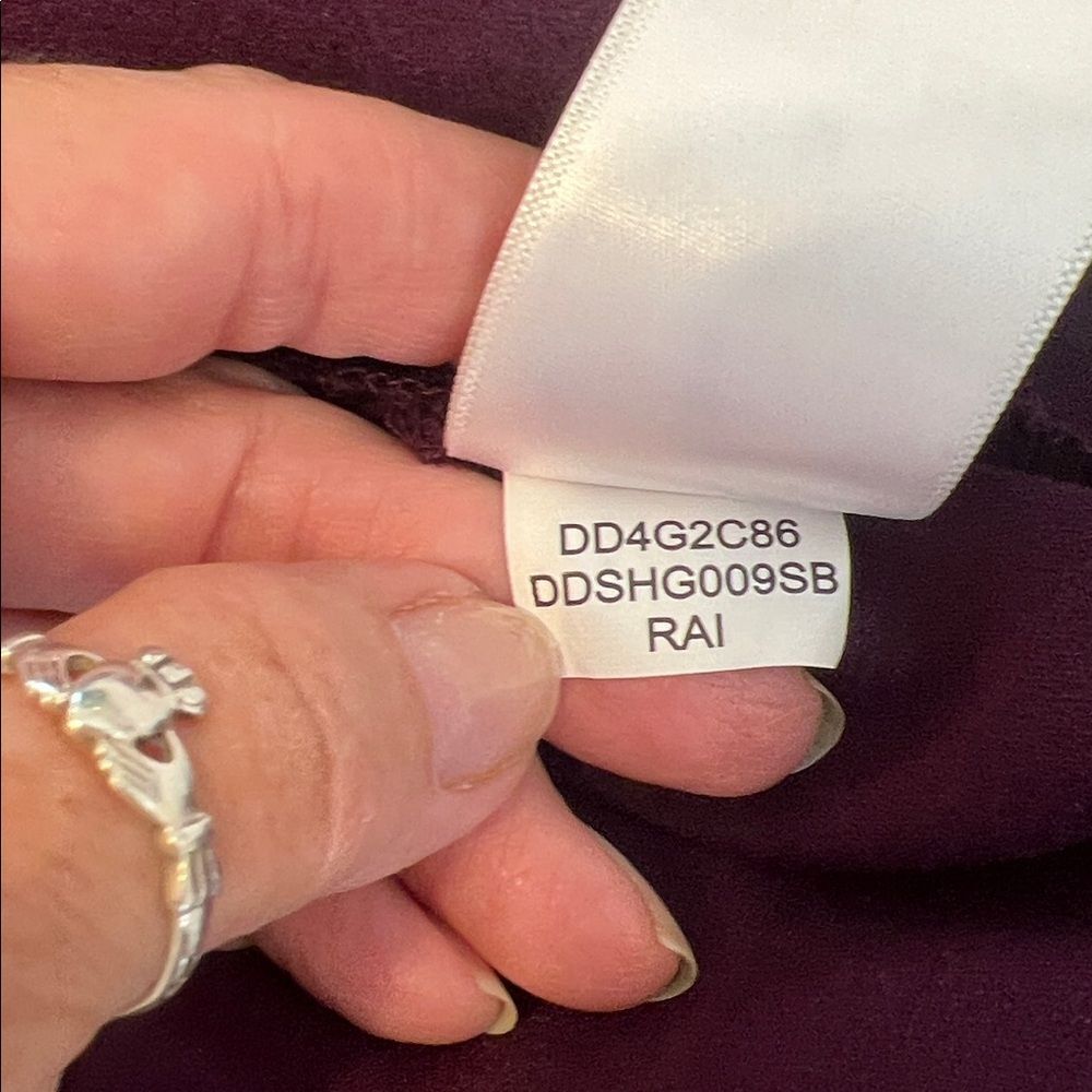 DKNY purple dress szM pleated long sleeves with cuffs faux wrap front EUC - Picture 7 of 17